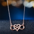 Elegant rose gold infinity heart pendant necklace with shimmering cubic zirconia - Xl-83 [rose Gold]