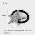 Detail of silver starfish hair tie with swirl texture, size 54mm by 52mm, weight 18g - Swirl Starfish / Silver
