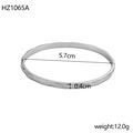 Silver stainless steel open cuff bracelet featuring a textured diamond-cut surface pattern - Inner Diameter 5.7cm Width 0.4cm / Silver (Rhombus Texture)