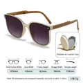 Foldable beige kids sunglasses with gradient lenses and storage case for UV protection - Tea Grey Frame Gradient Grey Lens + Box