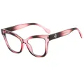 Cat-eye TR90 blue light blocking glasses in gradient pink and brown C6 frame - Pink Gradient Grey