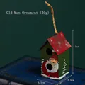 Addobbo natalizio a casetta con Babbo Natale e tetto rosso per decorazione albero - Babbo Natale