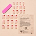 Set unghie finte con 16 punte a cuore rosso, lima rosa e 24 linguette adesive gel - Stile Francese Rosa con Cuore (XA-28-04)