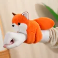 Cute orange fox plush snap bracelet toy for kids made of soft fuzzy material - Fox