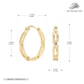 Tabella taglie dettagliata per orecchini a cerchio a catena in argento S925 dorato con misure - Argento 925 / Argento 925 placcato oro giallo