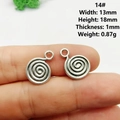 Silberner Pfauen-Schmetterlingsanhänger, 13x18mm Legierung für DIY Schmuckherstellung - 14# Spiralmuster
