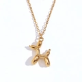 Minimalistische 18K vergulde roestvrijstalen ketting met 3D-ballonhond hanger - Goud