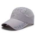 Graue atmungsaktive Mesh-Baseballkappe mit geometrischem Druck und 3D-SDSRUI-Logo - Verstellbar / Hellgrau