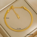 Detail showing 3mm gold snake chain bracelet with lobster clasp and extender chain - 6-14 (3mm Classic Snake Chain)