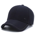 Men's navy blue cotton baseball cap with NLS logo and reinforced brim edge - Adjustable / Navy Blue