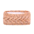 Macro view of knit ear warmer headband with colorful yarn and thick fleece lining - Pink Confetti