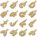 Iced out gold alphabet pendants A-P set with sparkling crystals in grid layout - Letter F / Gold