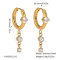 Detaillierte Größentabelle für goldene Edelstahl-Ohrringe mit Produktabmessungen - Goldener Stil (YYE025122-G)