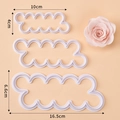 Three-piece set of white wavy plastic fondant cutters for Chinese style cake decorating - Rose Petal Cutter Mold Set