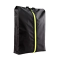 Zwarte ripstop nylon schoenentas voor reizen met neon gele rits en handig handvat - Extra groot / Zwart Geruit Stijl
