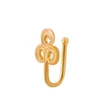Clip de nez doré en forme de U sans perçage avec design triple spirale et zircons - Style Triple Spirale (4577) / Or