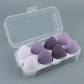 8-piece purple gradient beauty blender set with transparent storage box and dividers - 8-Grid Transparent Purple Series