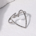 Silver Heart Hammered Texture Style (JR247)