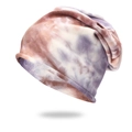Bonnet oversize tie-dye en lavande et bordeaux avec bord roulé pour un look moderne - Taille unique / Violet Café