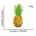 Detailansicht der Ananas-Stickerei mit Nähten und Abmessungen von 7x3,2 cm - Hawaï Patch 2# (Ananas)