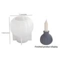 Striped pumpkin-shaped candle holder silicone mold for DIY resin crafts with size markings - Style 3 Striped Candle Holder