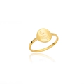 18K vergoldeter Edelstahlring mit gravierten Sonnen- und Mondmotiven im Minimal-Stil - US 6 / 3717-Gold-Handmondmuster