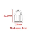 Silver stainless steel heart lock pendant variant with 22.5mm height and 15mm width - Polished Curved Lock Pendant 15x22.5mm / Steel