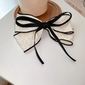 Französische Vintage-Haarklammer mit beiger Spitze und schwarzem Samt für elegante Stylings - Spitzen-Samt-Stil / 18# Federclip-Weiß