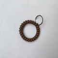 Flexible brown spiral spring keychain with a silver metal ring for DIY accessories - Olive Yellow