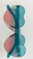 Frameless heart sunglasses with pink to blue gradient lenses and a candy jelly finish - Lake Blue to Pink Gradient