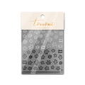 Détail de stickers 5D pour ongles avec motifs floraux délicats noirs et blancs ultra-fins - Style Floral à Lignes Noires et Blanches (to1987)