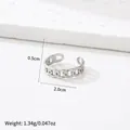 Adjustable silver Cuban chain ring in titanium steel, 5mm width, 1.34g weight - Ship Anchor Link Design (202) / Steel