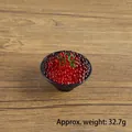 Realistic toy red salmon roe sushi bowl model with green onion garnish on wood surface - Fish Roe Sushi - No Hook / 5CM Diameter