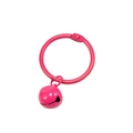Anneau en métal rose vif avec petite cloche assortie pour porte-clés DIY bijoux - Rose rouge