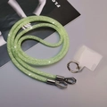 Sparkling green mesh rhinestone phone crossbody lanyard with metal lobster clasps - Crossbody Style [Grass Green] Mesh Rhinestone Lanyard + Silver Round Buckle + Semi-Transparent Patch