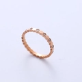 Minimalist rose gold honeycomb ring featuring geometric hexagon patterns and zircons - US 5 / Rose Gold