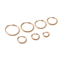 Set of six rose gold plated stainless steel hoop earrings in various sizes for women - Rose Gold