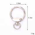 Detail of silver alloy swivel clasp hook with dimensions of 2.8cm by 4.3cm for DIY bags - 43mm Bulb Buckle / Silver