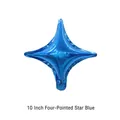 Ballon étoile à quatre branches bleu de 10 pouces en aluminium pour décor de fête - 10" / Bleu clair