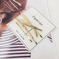 Lot de trois barrettes dorées en métal avec perles sur carte de support blanche - 5# Lot de 3 Pinces Sans Trace Dorées