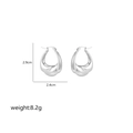 Detail view of irregular teardrop earrings showing size 2.9cm by 2.4cm and weight 8.2g - Square Triangle Irregular-Silver