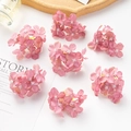 Pink artificial hydrangea flower heads for DIY crafts, hair accessories and wedding decoration. - Watermelon red