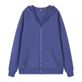 Oversized blauwe hoodie met rits, trekkoord en voorzak voor een casual en sportieve look - Marineblauw