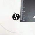 Colgantes de Tai Chi Yin Yang en blanco y negro para llaveros DIY y creación de joyas - Plata Negro Lazo Único 10*16mm