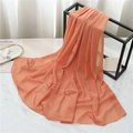 Solid peach pink chiffon scarf wrap for women with lightweight breathable fabric finish - 175cmx70cm / Light Orange