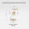 Golden carousel rotary candle holder with horse charms and dimension specifications - 6.6CM Carousel Style
