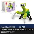 JIE STAR green mantis building block toy with 32 pieces for creative insect model play - Mantis