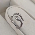 Vintage silver snake-shaped wrap ring with scale textures and black gemstone eyes - Adjustable Open / Style 33 (Black Eye Antique Silver Snake)