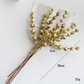 38cm Golden glitter Christmas berry stems for festive tree decoration and floral crafts - Gold Bundle of 5 Stems