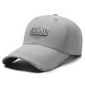 Light grey breathable quick-dry sports cap with 3D embroidery and laser-cut vents - Light Gray